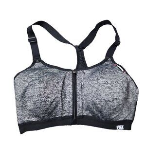 VSX Victoria’s Secret Sport Black & Gray Front Zip Racerback Sports Bra 32D